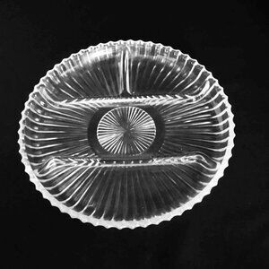 Vintage 1970s 4 Partition Divided Serving Tray by Indiana Glass